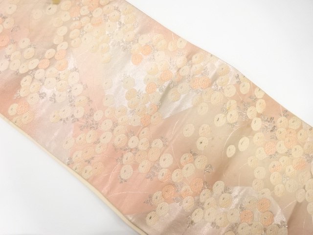 JAPANESE KIMONO / ANTIQUE FUKURO OBI / SILK / WOVEN KIKU